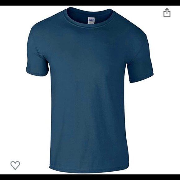 NWT Gildan Indigo Blue Short Sleeve T-shirts - Picture 1 of 4